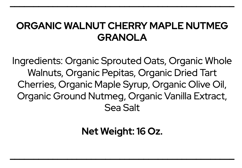 Walnut Cherry Maple Nutmeg Granola