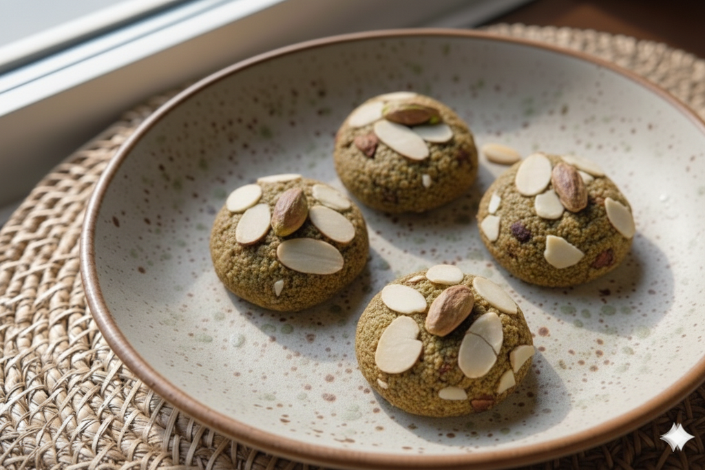 Cardamom Pistachio Almond Cookies