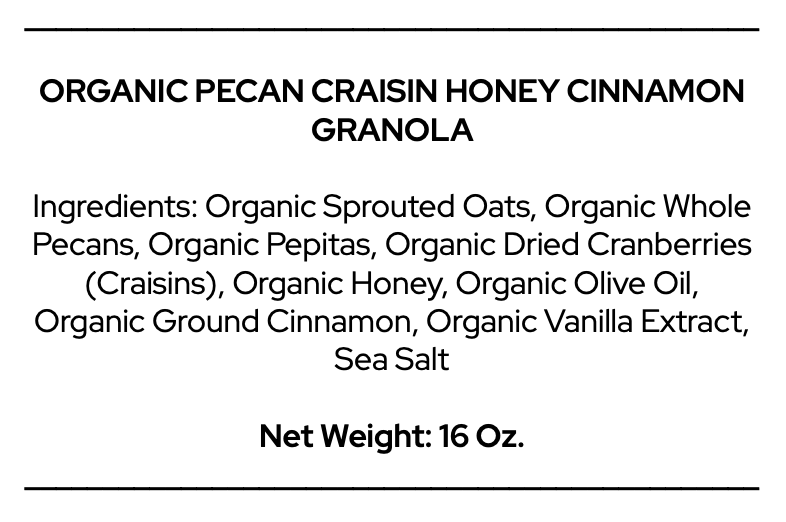 Pecan Craisin Honey Cinnamon Granola